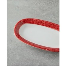 Gndz Store Larry Porselen Kayık Tabak 19 cm Kırmızı