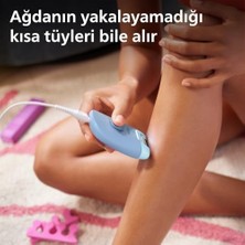 Gndz Store Epilasyon Cihazı, Taşınabilir Kompakt Tasarım, LED Işıklı Yıkanabilir Başlık, Masaj ve Tıraş Başlığı, Peeling Eldiveni Hediyeli, 4 Haftaya Kadar Pürüzsüzlük, Açık Mavi Renk, BRE247/05