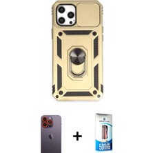 Pileli Store Pilelistore™ iPhone 12 Pro Max Kılıf Ahenk Klasik - Siyah 5d Eko Cam Ekran Koruyucu + Neon Fosforlu Kamera Lens - Tu