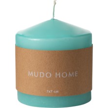 Mudo Home Sütun Mum Mavi 7x7 cm