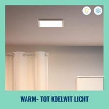 Gndz Store Wiz Panel Tavan Lambası Ayarlanabilir Beyaz, Kısılabilir, 1000 Lm, Sıcak Ila Soğuk Beyaz, Kare, Wi-Fi Üzerinden Uygulama/ses ile Akıllı Kontrol, Beyaz