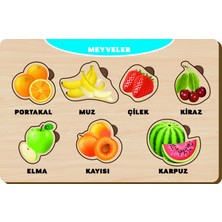 Maketçiniz Ahşap Eğitici Bul Tak Meyve Yapboz 6 Parça Ahşap Malzeme ile Çocuk Gelişimine Destek