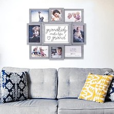 Gndz Store 8-Op. Grandkids Kolaj Resim Çerçevesi, Gri