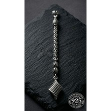 Roza Silver Koleksiyonluk 925 Ayar Gümüş Otantik Işleme Arnavut Zincir Burgu Karo Kafes Tesbih Püskül Ucu