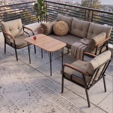 Canisa Canisa Ekon Serisi 1. Sınıf 3+1+1 Cappucino Bahçe Balkon Oturma Koltuk Takımı,