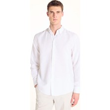Ted Baker Beyaz Erkek Düğmeli Comfort Fit Oxford Gömlek TBMRSH2060