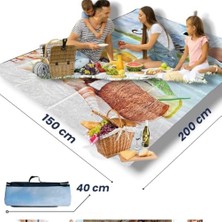 YF Tekstil Ambalaj Piknik Örtüsü Battaniyesi Katlanabilir Kamp ve Plaj Zemin Matı Hasırı Katlanır Deniz Malzemeleri 150X200 cm