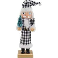 Gndz Store Lıfestyle Buffalo Ekoseli Fındıkkıran, Siyah ve Beyaz, 25,4 cm