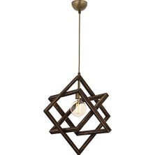 Gndz Store AV-60160-1E Eskitme Kaplama Modern Avize, E27, Ahşap, Metal, 30 cm