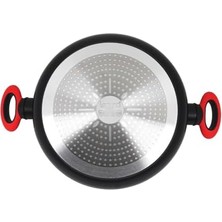 Gndz Store Titanium 26CM Sığ Tencere/kırmızı