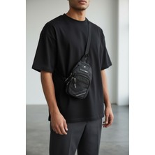 CLASSBAG Erkek Siyah-Füme,suya Dayanıklı,çok Cepli,askılı Çapraz Omuz ve Bel Çantası