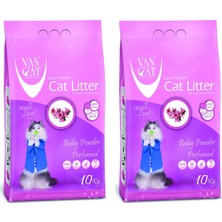 Vancat Baby Powder Kokulu İnce Taneli Kedi Kumu 20 kg Süper Topaklanma Özelliği ile