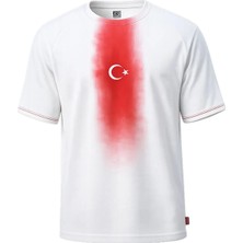 North Of Navy Türkiye - Sezon Beyaz Tshirt Bisiklet Yaka Regular Fit Nakışlı Erkek T-Shirt