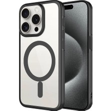 Apple iPhone 15 Pro Kılıf Wireless Şarj Özellikli Sert Pc Zore Mat Riksos M-Safe Kapak