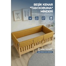 Yasetex Tasarım Montessori Beşik Kenar Koruma Takımı %100 Pamuk - Darbe Önleyici - Hardal Renk - Buble Full
