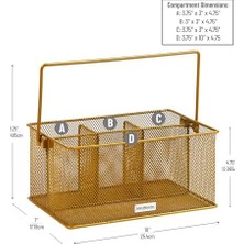 Gndz Store Reader Gereçler Tutucu, Gümüş Eşya Düzenleyici, Caddesi, Çatal Bıçak Tutacağı, Mutfak, Metal Örgü, 10 "u x 7" G x 4.75" Y, Altın