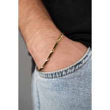 JACK FERRERO Erkek Deri Bileklik Çelik Kilit Renk Atmaz
