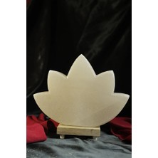Tuzcu Kenan Beyaz Lotus Çiçeği Model Tuz Lambası Ahşap Kaideli Dekoratif Ortam Lambası