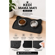 Black Gold Kedi Beslenme Paspası Kedi Mama Matı Figürlü Yıkanabilir 56X37