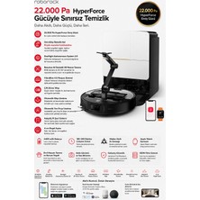 Roborock 22.000 Pa Hyperforce Emiş Gücü, Omnigrip Robotik Kol ile Nesne Toplama, Otomatik Toz Boşaltma, Sıcak Su ile Mop Yıkama ve Kurutma, Starsight 2.0 Yapay Zeka Navigasyon, Adaptilift 4 cm Engel Aşma