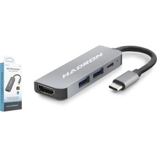 Nemere Type-C Combo Hub HDMI 4K USB 3.0 Pd 4 Port Gri HDX7840