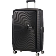 American Tourister Siyah Soundbox Büyük Boy Sert Valiz 77/28 Polikarbon Malzeme ile Esnek Tasarım