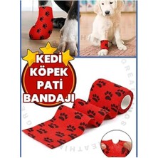 YF Tekstil Ambalaj Octacare Kendinden Yapışkanlı Kedi ve Köpek Pati Bandajı, Kırmızı, 7,5 cm x 4,5 Metre, 2 Adet