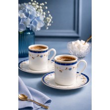 Yzhome 2 Kişilik Porselen Çiçek Dalı Kahve Fincan Takımı Seti 90ML