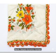 Bodrum Asel Geleneksel Çiçek Desenli Vintage Başörtüsü
