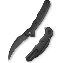 Trivisa LACERTA-04B | Siyah Mikarta Sap | 14C28N Çelik Çakı | TY19-BM-14