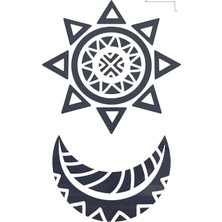 Zurafa Shop Ay ve Yıldız Figürlü 12 Saat Sonra Kararan Geçici Mini Dövme Tattoo
