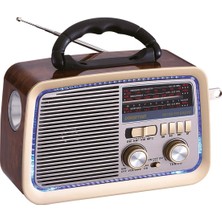 Polosmart FS84 Kablosuz Bluetooth Fenerli Fm/am/sw Hafızalı Nostaljik Radyo Kahverengi