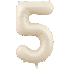 Le Mabelle Beyaz 5 Rakamı Parti Balonu