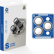 Lito S+ iPhone 15 Pro/15 Pro Max Kamera Lens Koruyucu White Titanium