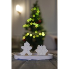 Otaera Amber Kokulu Cookie & Kar Tanesi Mum Seti 2\'li – Oval Tabaklı