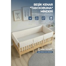 Yasetex Tasarım Montessori Beşik Kenar Koruma Takımı %100 Pamuk - Darbe Önleyici - Kırık Beyaz Renk - Buble Full
