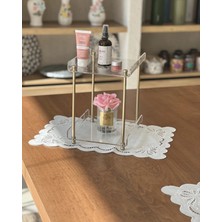 Marys Concept 2 Katlı Pleksi Organizer Gold Ayaklı Tezgah Üstü Düzenleyici Stand