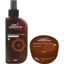 Cire Aseptine Bronzlaştırıcı Güneş Yağı 0 Spf 200 ml ve Güneş Kremi 100 ml Kakao Yağlı