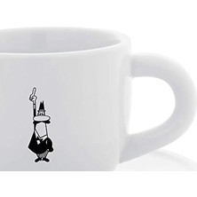 YF Tekstil Ambalaj - Kahve Fincanı ve Tabağı - 80ML - Ikonik Bıyıklı Adam Desenli - Porselen