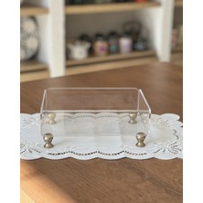 Marys Concept Ayaklı Pleksi Kutu Havluluk Gold Detaylı Banyo Organizer 20X26X10 cm