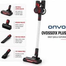 Onvo OVDSS01X Plus Şarjlı Dikey Elektrikli Süpürge 250W Bldc Motor 0.8l Hazne Çıkarılabilir Batarya 3 Kademeli Hız Ayarı LED Başlık