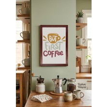 Isf Markt Modern Kahve Temalı Ahşap Mdf Tablo - 20X30 cm Çerçeve Görünümlü Mutfak Duvar Dekorasyonu