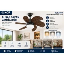 Vanti KFC280 6 Kanatlı Uzaktan Kumandalı Ahşap Tavan Vantilatörü 60W Avizeli Modern Tasarım ile Salon ve Yatak Odası İçin