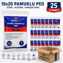 Teksomed 10X20 Steril Pamuklu Ped 25 Adet