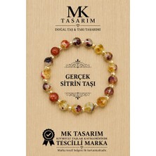 MK Tasarım Gerçek Sitrin Bileklik MK.7000.836- Rahatlık-Dinginlik-Enerji- Stres Bilekliği