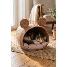 Reyo Max Design Maxie Bunny Kedi Yuvası ve Köpek Yatağı Pudra – Yumuşak ve Konforlu Kedi Köpek Yatağı