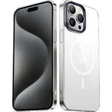 Apple iPhone 15 Pro Max Kılıf Zore Wireless Şarj Özellikli Şeffaf G-Glass Kapak