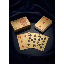 Wolawood Özel Gold Seri Euro Temalı Oyun Kartları Kağıdı Seti € Altın Model Premium Poker Kartları Casino Eğlence Texas Holdem, Euro Tasarımlı Luxury Oyun Kağıdı Takımı