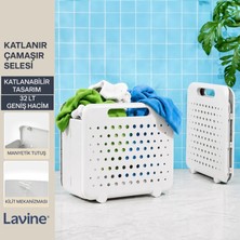 Lavine Katlanır Çamaşır Selesi 32 lt Plastik Malzeme ile Geniş Hacimli Kullanışlı Tasarım