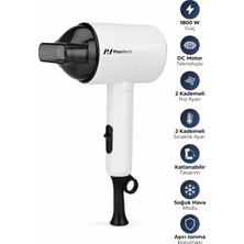 Pirantech KS-2969 1800W Hız/sıcaklık Ayarlı Yoğunlaştırıcı Başlıklı Saç Kurutma Makinesi